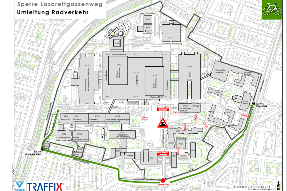 AKH Umleitung Radfahrer